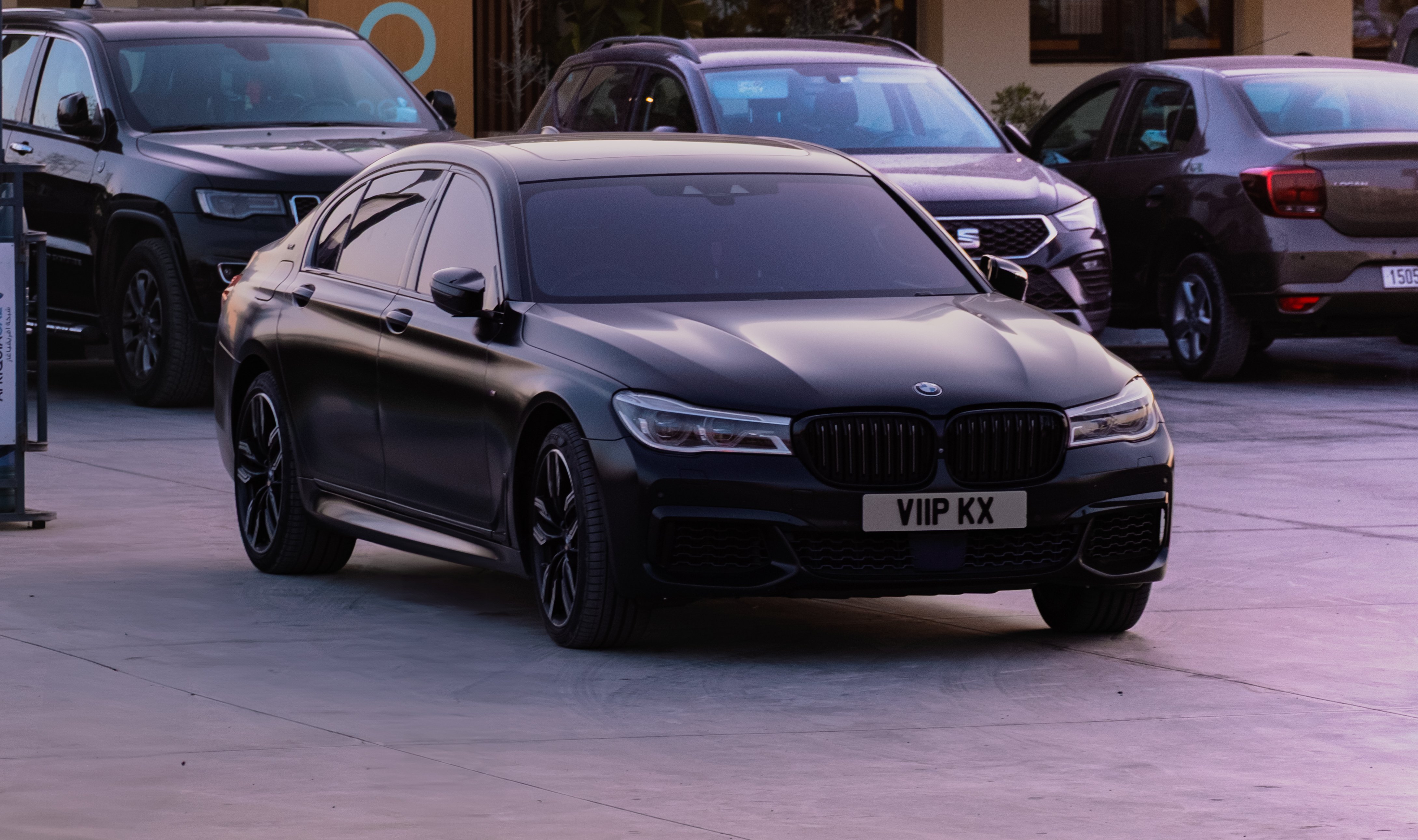 BMW 7 Series in parking lot setting