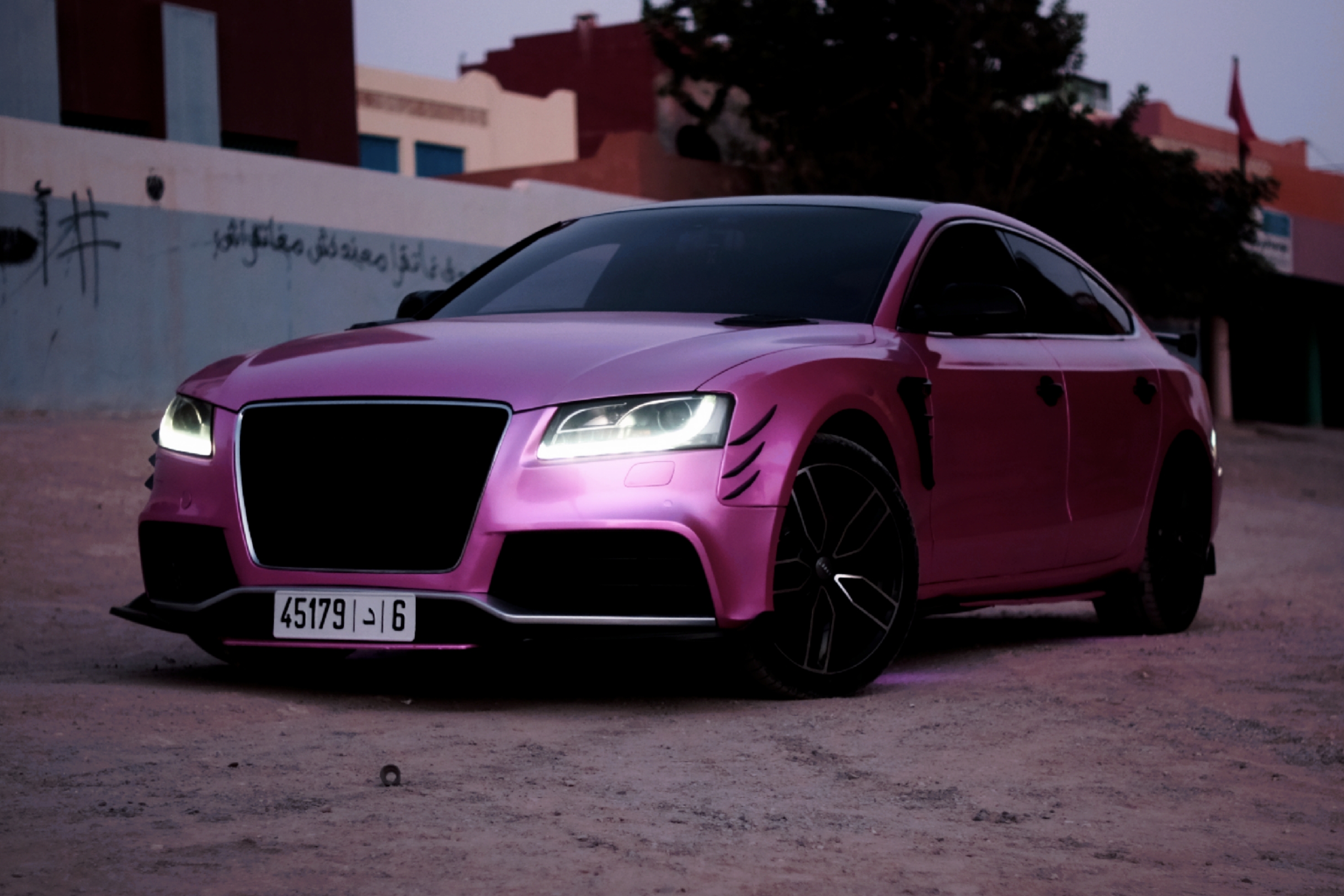 Automotive photography - modified pink car